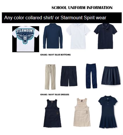  An image of appropriate uniform tops and bottoms